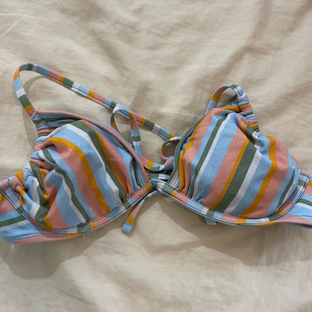 Striped Multicolor Bikini Top